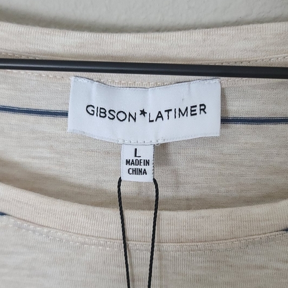 Gibson Latimer Longsleeve Striped Top NWT - Picture 2 of 7